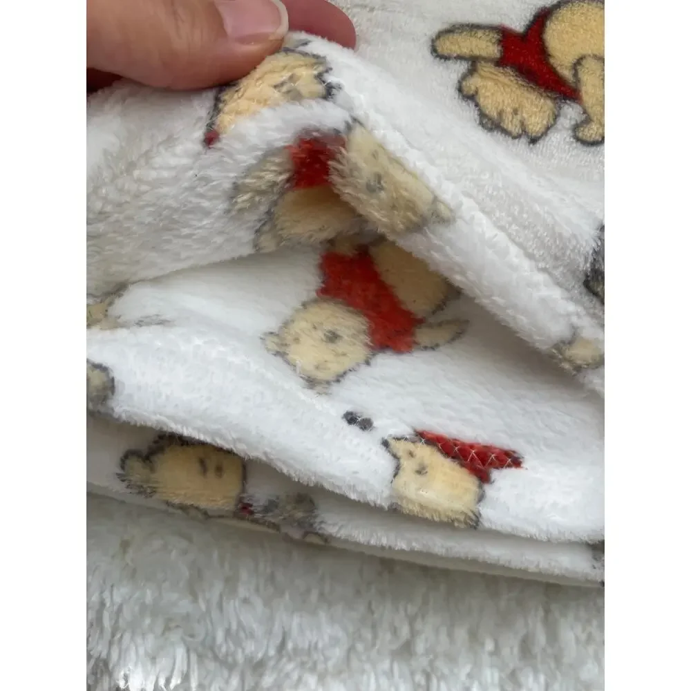 Disney Baby Winnie the Pooh White Plush Blanket Soft Cozy Blanket 30 x 40 NEW